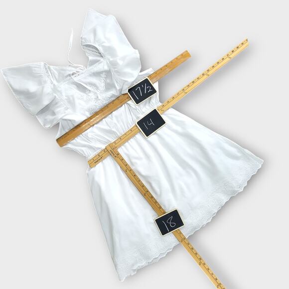 Old Navy Mini Dress Womens Medium White Casual Summer Sundress Girly Ruf… - Picture 4 of 13